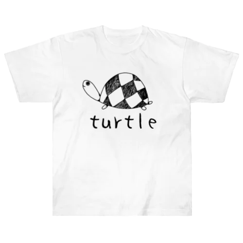 turtle 可愛い手書きの亀のイラスト Heavyweight T-Shirt