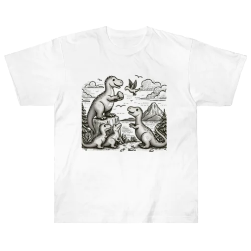 ティラノサウルスの家族 Heavyweight T-Shirt