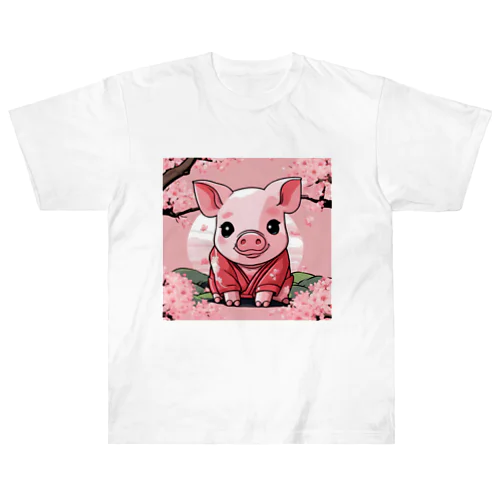 子ブタちゃんのかわいいグッズ ヘビーウェイトTシャツ