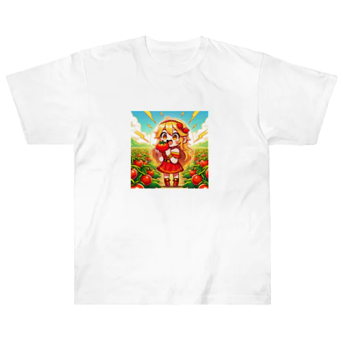 可愛い、リコピン、トマト食べてる Heavyweight T-Shirt