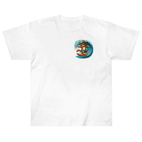 サーフィン猫 ヘビーウェイトTシャツ