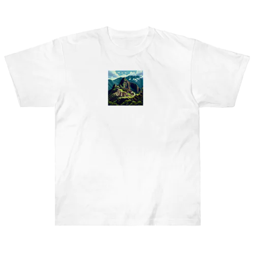 マチュピチュ遺跡（pixel art） ヘビーウェイトTシャツ