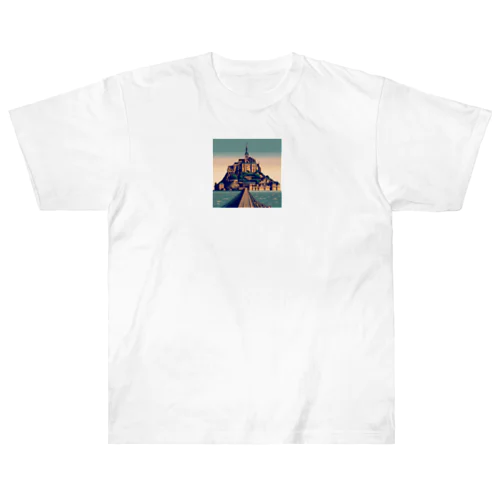 モン・サン・ミシェル（pixel art） Heavyweight T-Shirt