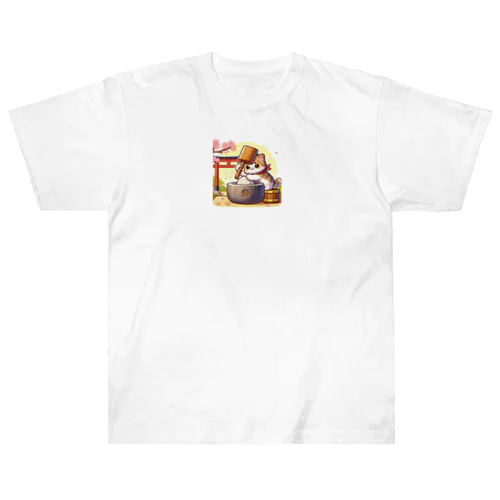 子猫の餅つき Heavyweight T-Shirt