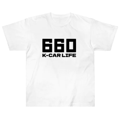 660軽カーライフ 軽自動車 ブラック ヘビーウェイトTシャツ