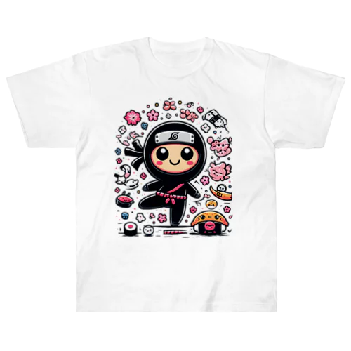 ゆるキャラ黒忍者 Heavyweight T-Shirt