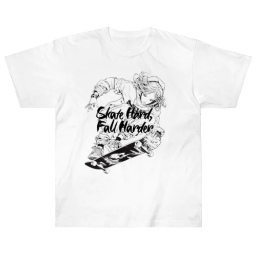 Skate Hard, Fall Harder ヘビーウェイトTシャツ