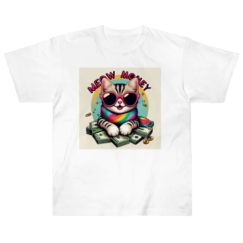 財布にゃんこ Heavyweight T-Shirt