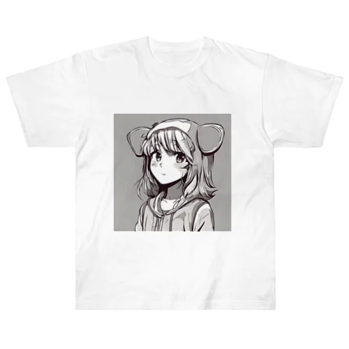 パーカーの女の子 Heavyweight T-Shirt