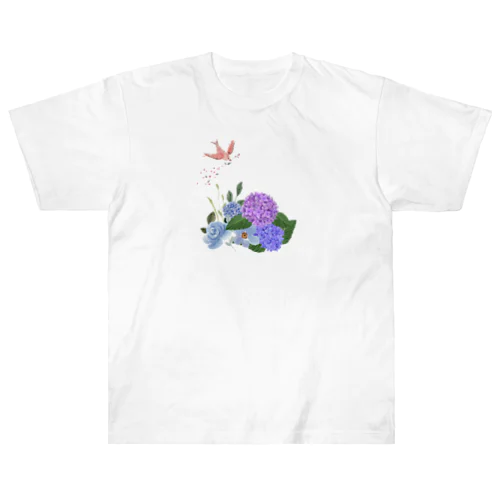 紫陽花とカッコウの舞 Heavyweight T-Shirt