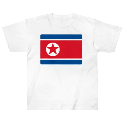 北朝鮮の国旗 ヘビーウェイトTシャツ