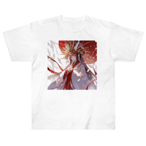 紅蓮の光に宿る、神威の巫女 Marsa 106 ヘビーウェイトTシャツ