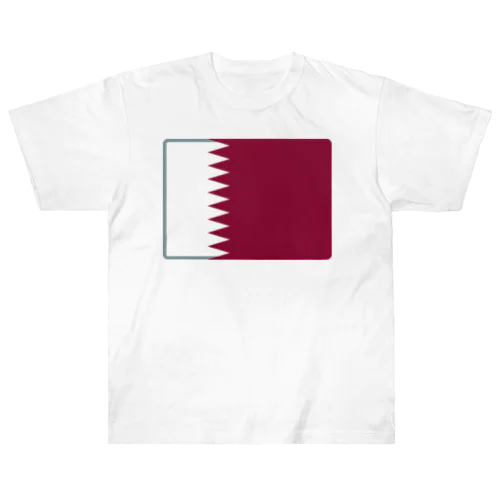 カタールの国旗 ヘビーウェイトTシャツ
