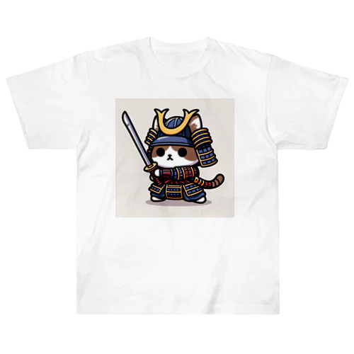 武士にゃんこ ヘビーウェイトTシャツ