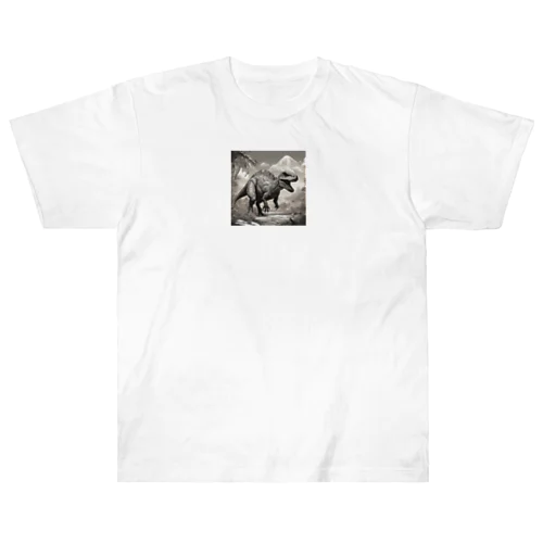 白黒恐竜 Heavyweight T-Shirt