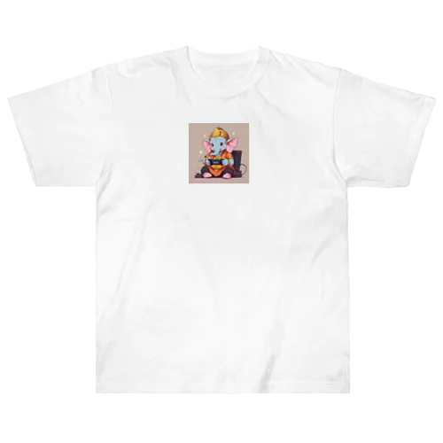 ビデオゲームで遊ぶかわいいガネーシャ Heavyweight T-Shirt