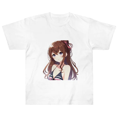 水着を選ぶ少女 Heavyweight T-Shirt