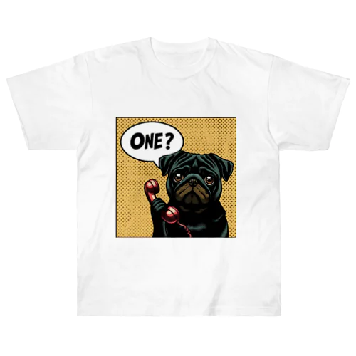 ONE? Pug series Heavyweight T-Shirt