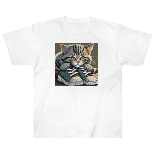 スニーカーと虎縞灰猫02 Heavyweight T-Shirt