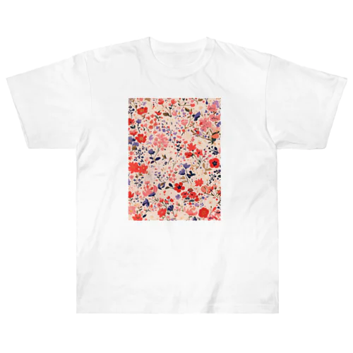 花柄のプリント　なでしこ1478 Heavyweight T-Shirt