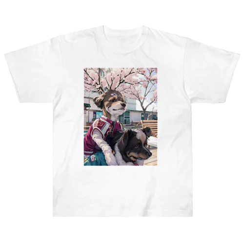 オレオとノッテと桜 ヘビーウェイトTシャツ