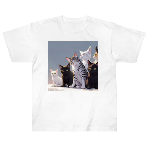 ねこねこねこ ヘビーウェイトTシャツ