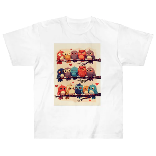 個性的な華やかなフクロウたち　Hime  2530 Heavyweight T-Shirt