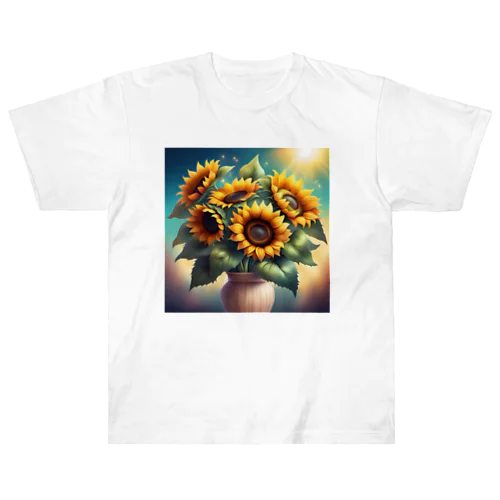 ひまわりの花束 ヘビーウェイトTシャツ