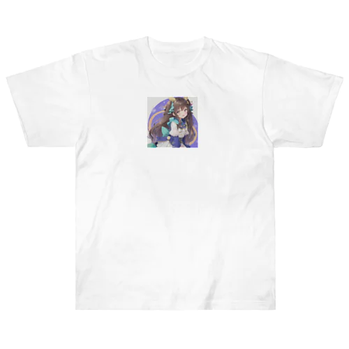 ロングヘアーの女の子 Heavyweight T-Shirt