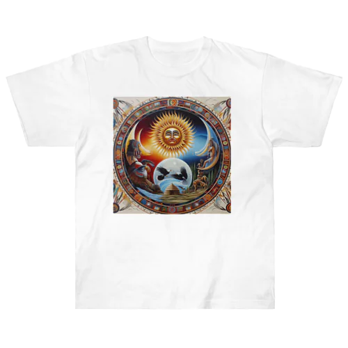 太陽　月　大地　祈り Heavyweight T-Shirt