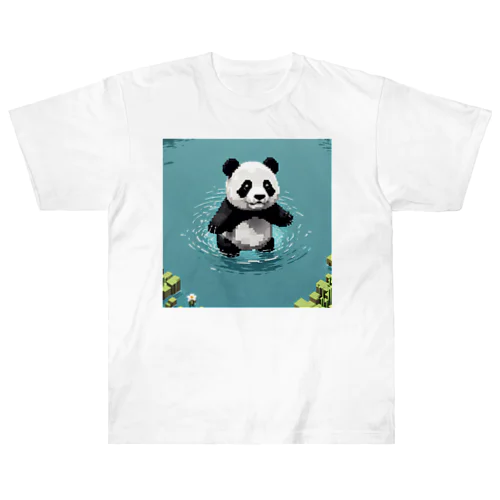 泳ぐパンダ Heavyweight T-Shirt
