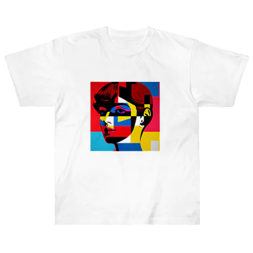 pop art rainbow  woman ヘビーウェイトTシャツ