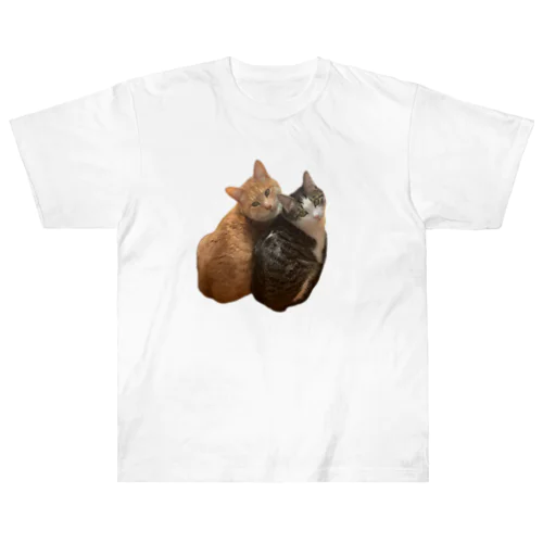 振り向きにゃんず🐈 Heavyweight T-Shirt