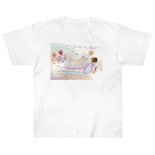 クラゲにビックリ by 5-year-old Heavyweight T-Shirt