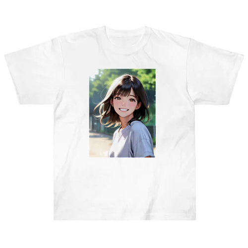 元気をもらえる笑顔 Heavyweight T-Shirt