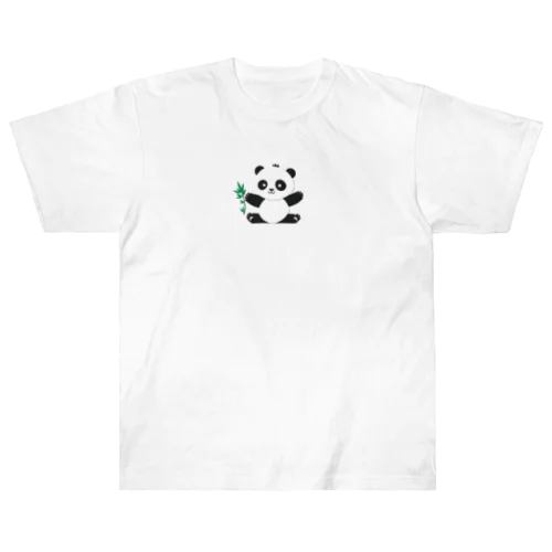 パンダ　笹 ヘビーウェイトTシャツ