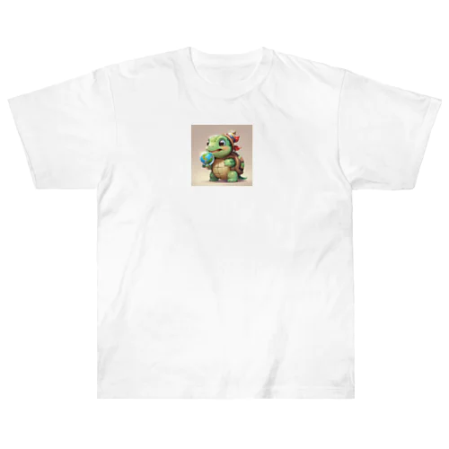 おもちゃの球体を持つかわいいカメ Heavyweight T-Shirt