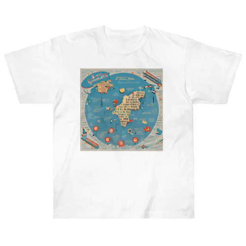 世界名言地図 Heavyweight T-Shirt