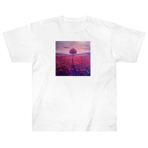 深紅の夕焼けに染まる風景　BLUE PLUM  691 Heavyweight T-Shirt