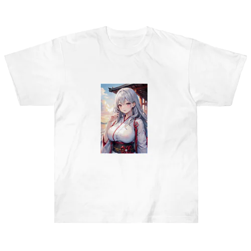 綺麗な巫女 ヘビーウェイトTシャツ