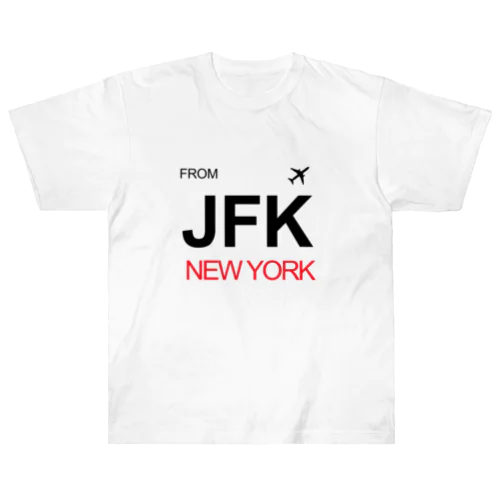 【旅行シリーズ】空港コードJFK NEW YORKTシャツ ヘビーウェイトTシャツ