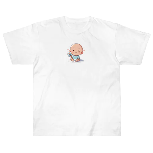 可愛らしい赤ちゃん、笑顔🎵 Heavyweight T-Shirt
