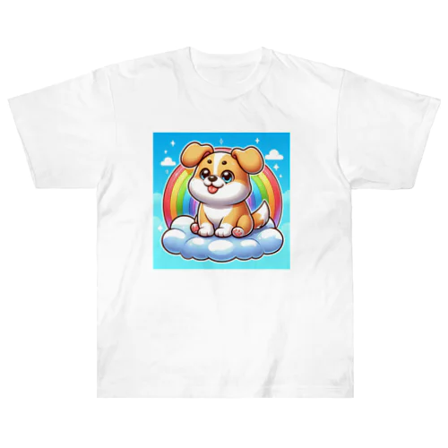 雲に乗った犬 ヘビーウェイトTシャツ