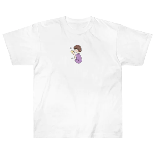 ほっとひと息つく女の子　紫芋 Heavyweight T-Shirt
