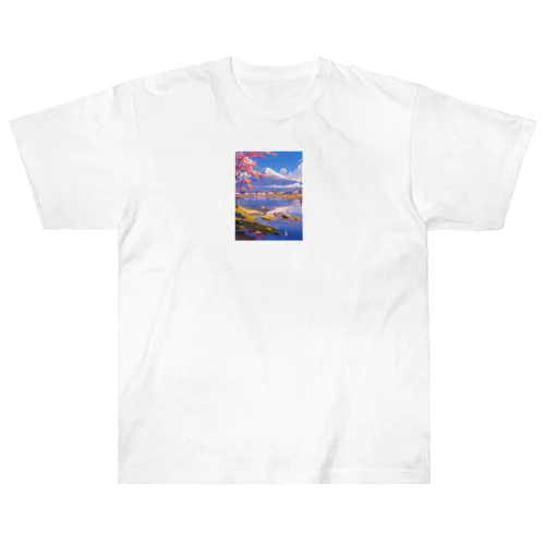 富士山とさくら Heavyweight T-Shirt