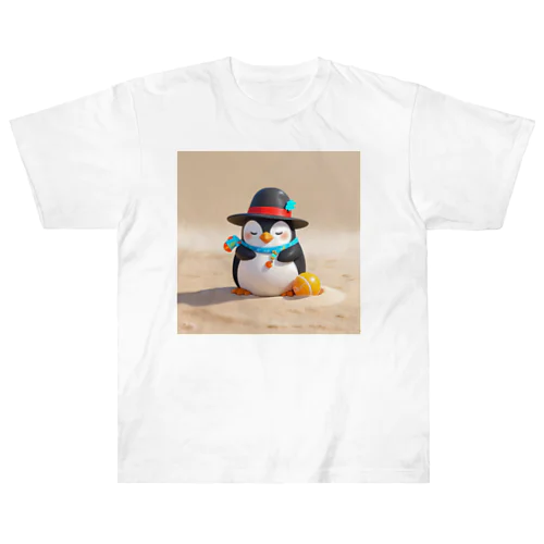 おもちゃの砂を使ったかわいいペンギン Heavyweight T-Shirt