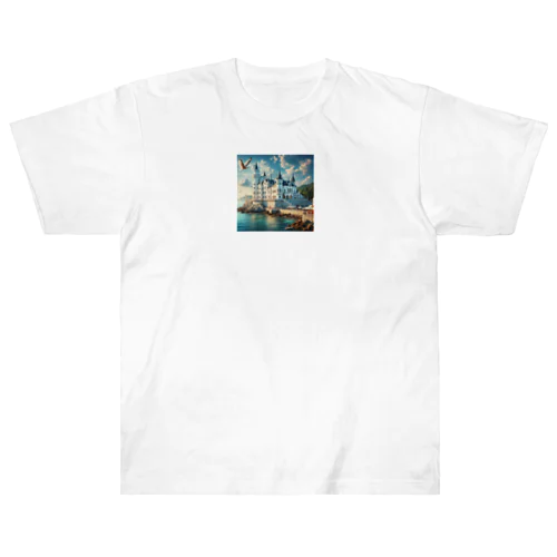 海辺の綺麗な城 Heavyweight T-Shirt