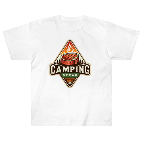 Camping Steak（キャンピング・ステーキ）06ステーキ菱形 ヘビーウェイトTシャツ