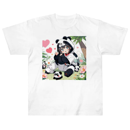 着ぐるみパンダ少女 Heavyweight T-Shirt