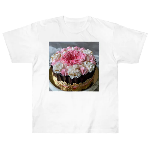花束のようなケーキ華やか　なでしこ1478 ヘビーウェイトTシャツ
